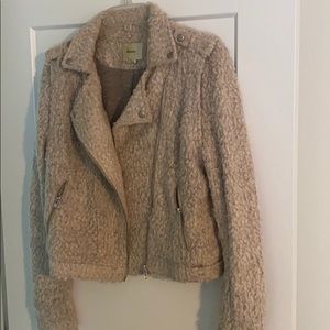 Anthropologie elevenes tweed/Sherpa moto jacket